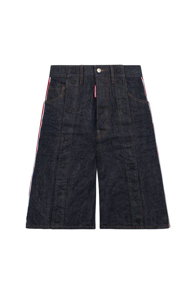 Dsquared2 Side Stripe Straight Denim Shorts