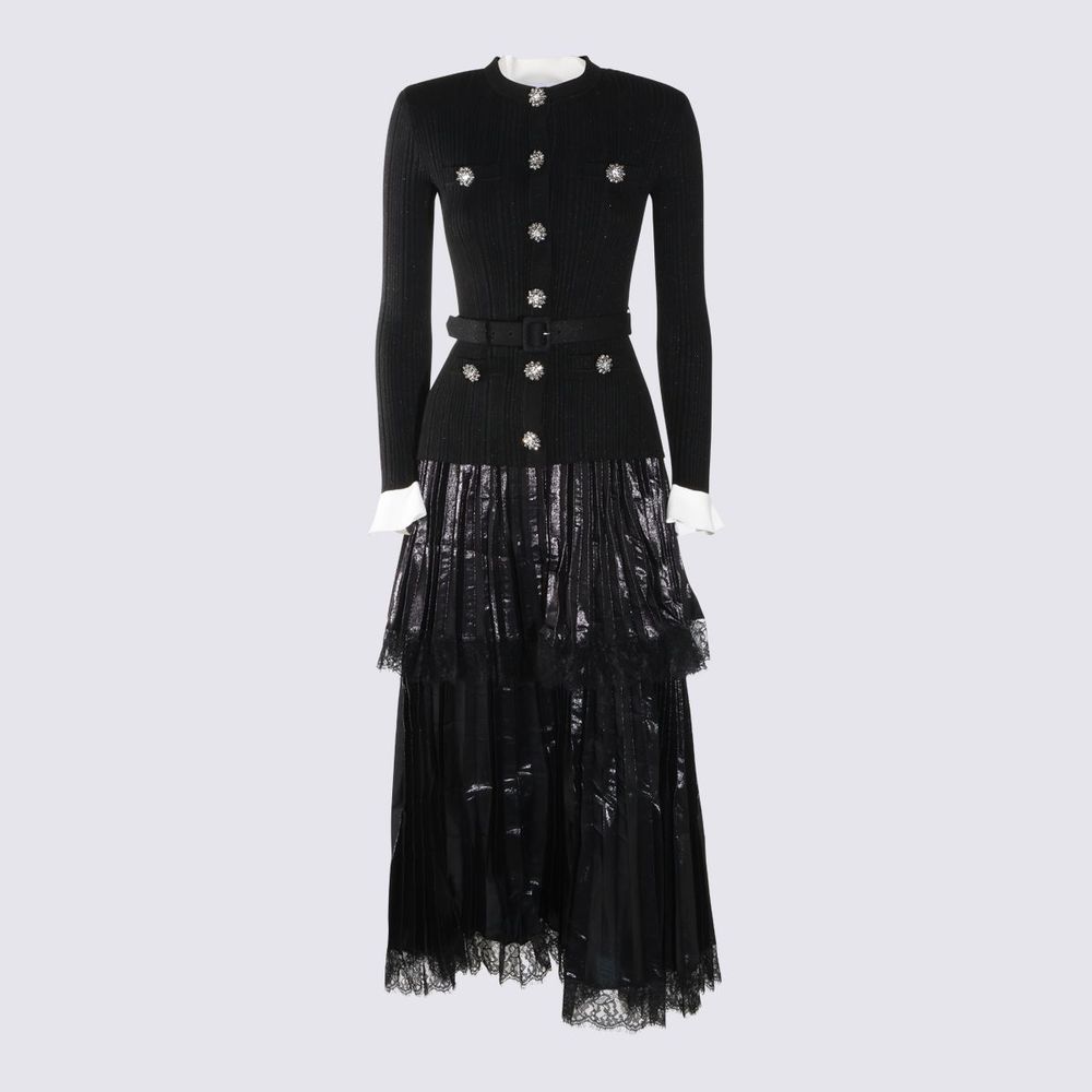 Self-Portrait Embellished Tiered Knit Dress