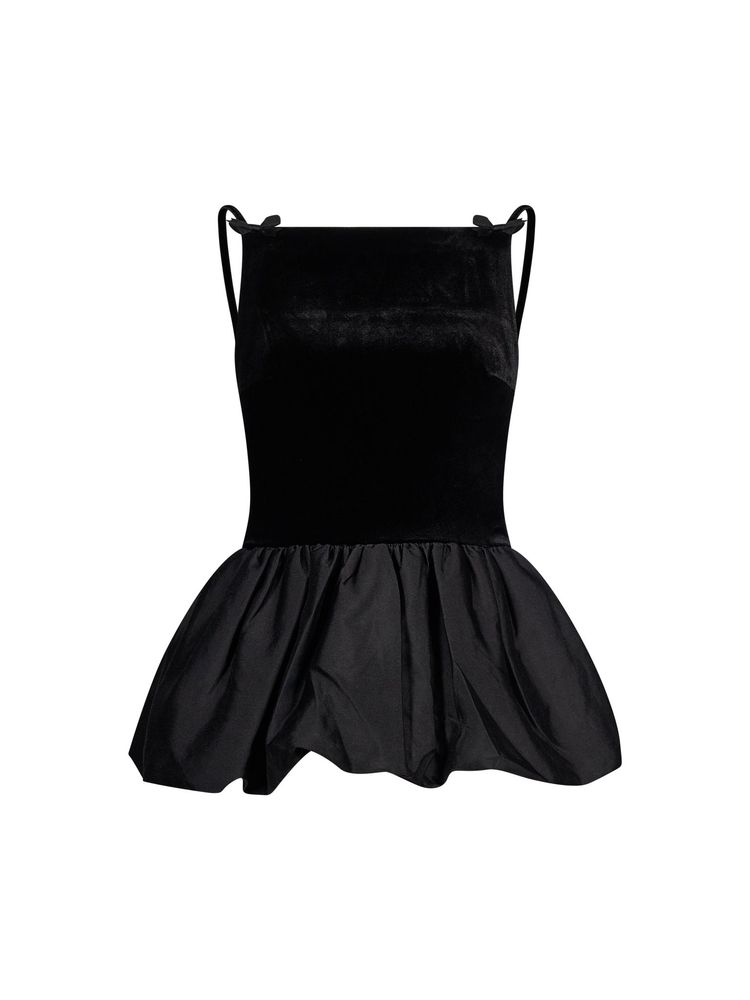 Self-Portrait Velvet Bubble Hem Top