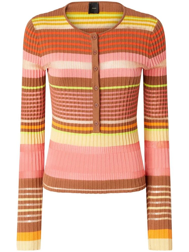 Pinko Striped Ribbed Knit Top
