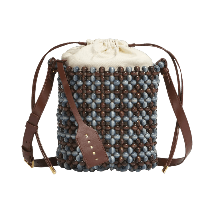 Marni Beads Bucket Bag 'Denim/Brunette'
