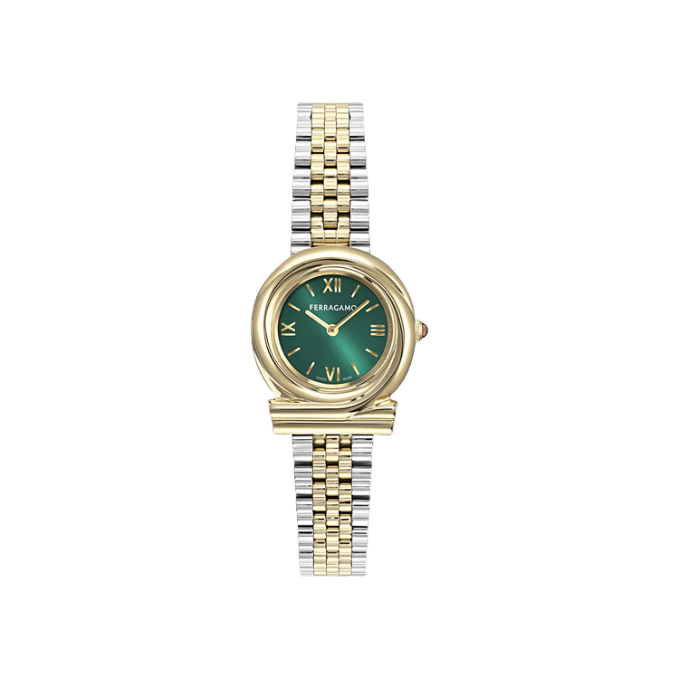 Ferragamo Gancini Twisted Bracelet Watch 'Two Tone'