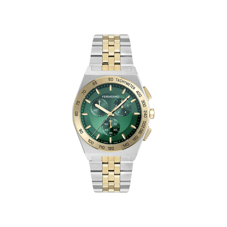 Ferragamo Vega New Chrono Bracelet Watch 'Two Tone'