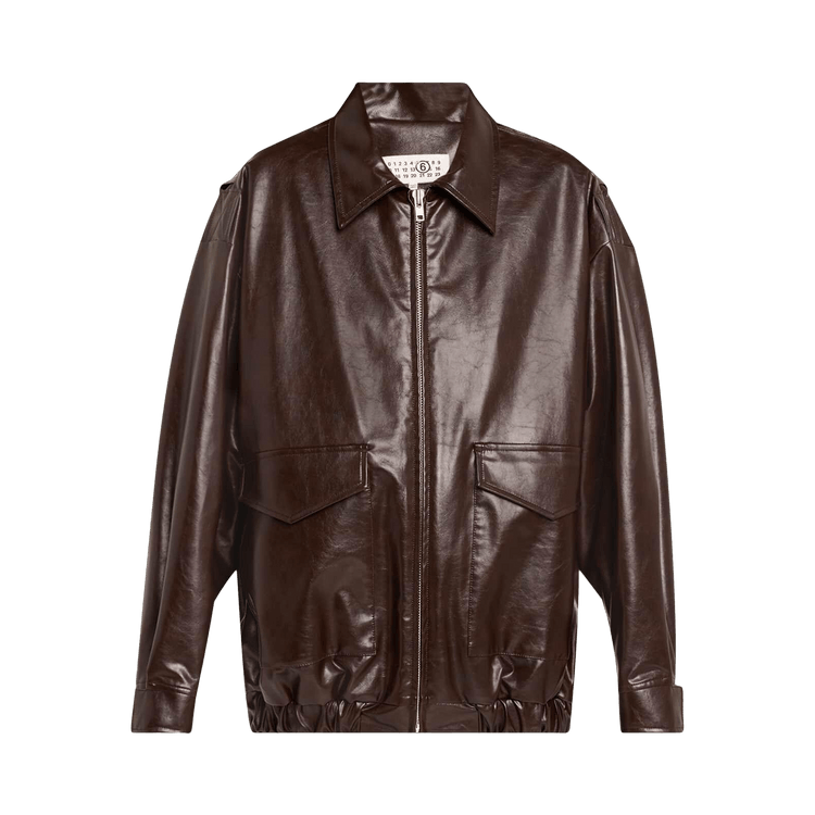MM6 Maison Margiela Faux Leather Jacket 'Burgundy'
