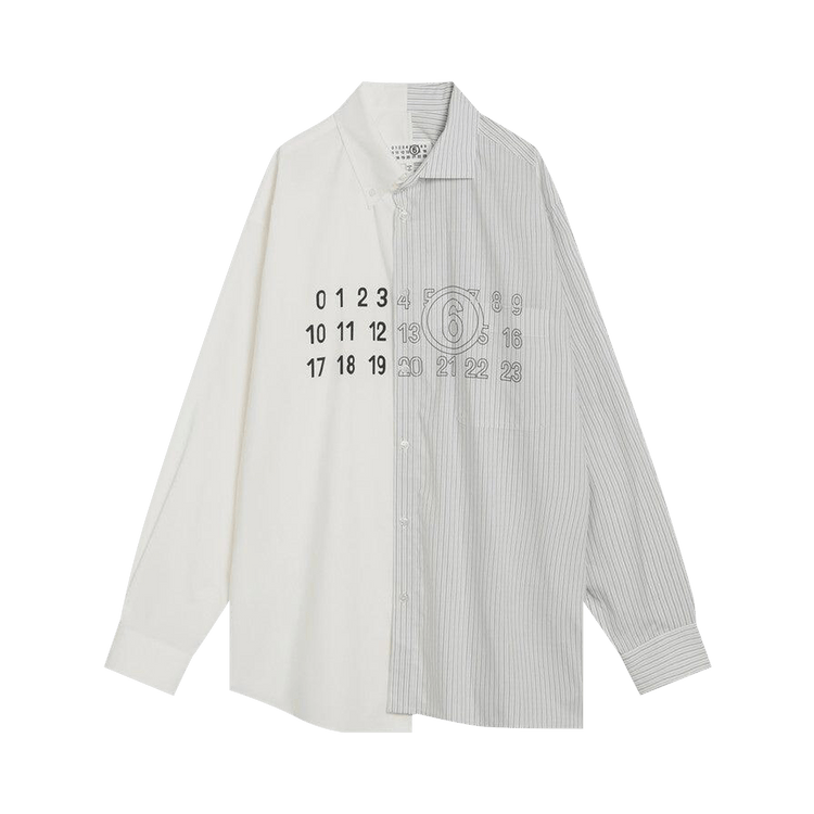 MM6 Maison Margiela Poplin Shirt 'Stripes Grey White'