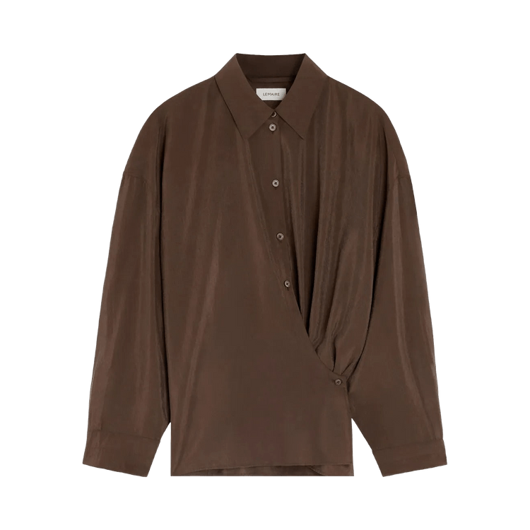 Lemaire Straight Collar Twisted Shirt 'Brunette'