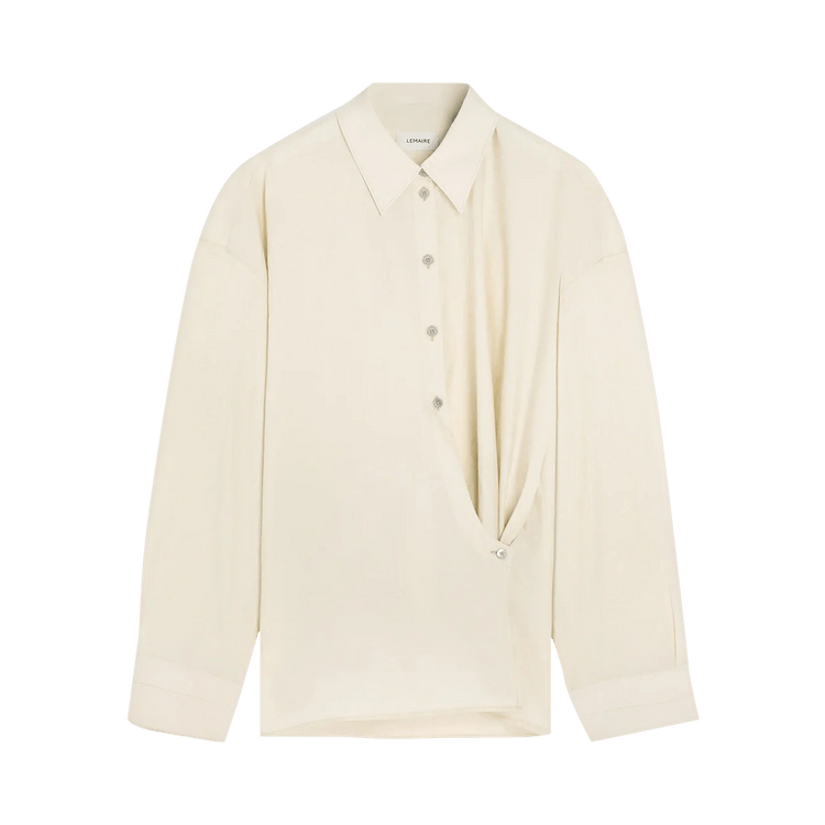 Lemaire Straight Collar Twisted Shirt 'Light Cream'