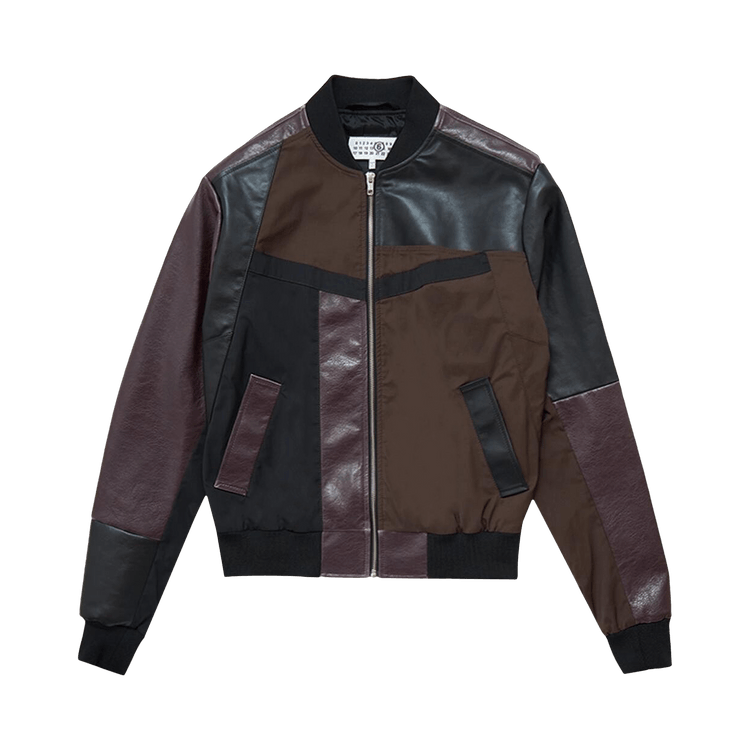 MM6 Maison Margiela Paneled Bomber Jacket 'Brown/Black/Burgundy'