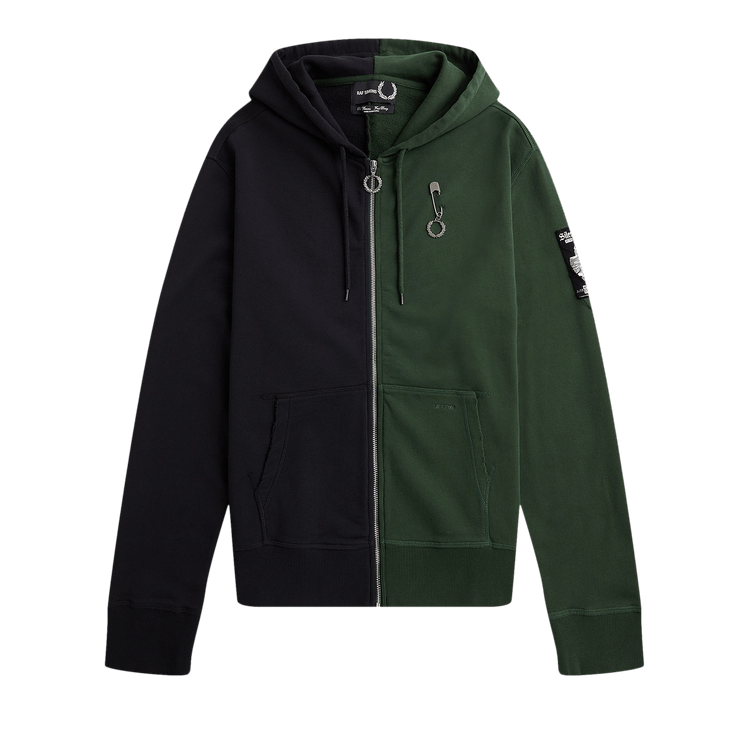 Fred Perry x Raf Simons Destroyed Zip Though Zip Hoody 'Fir Green'