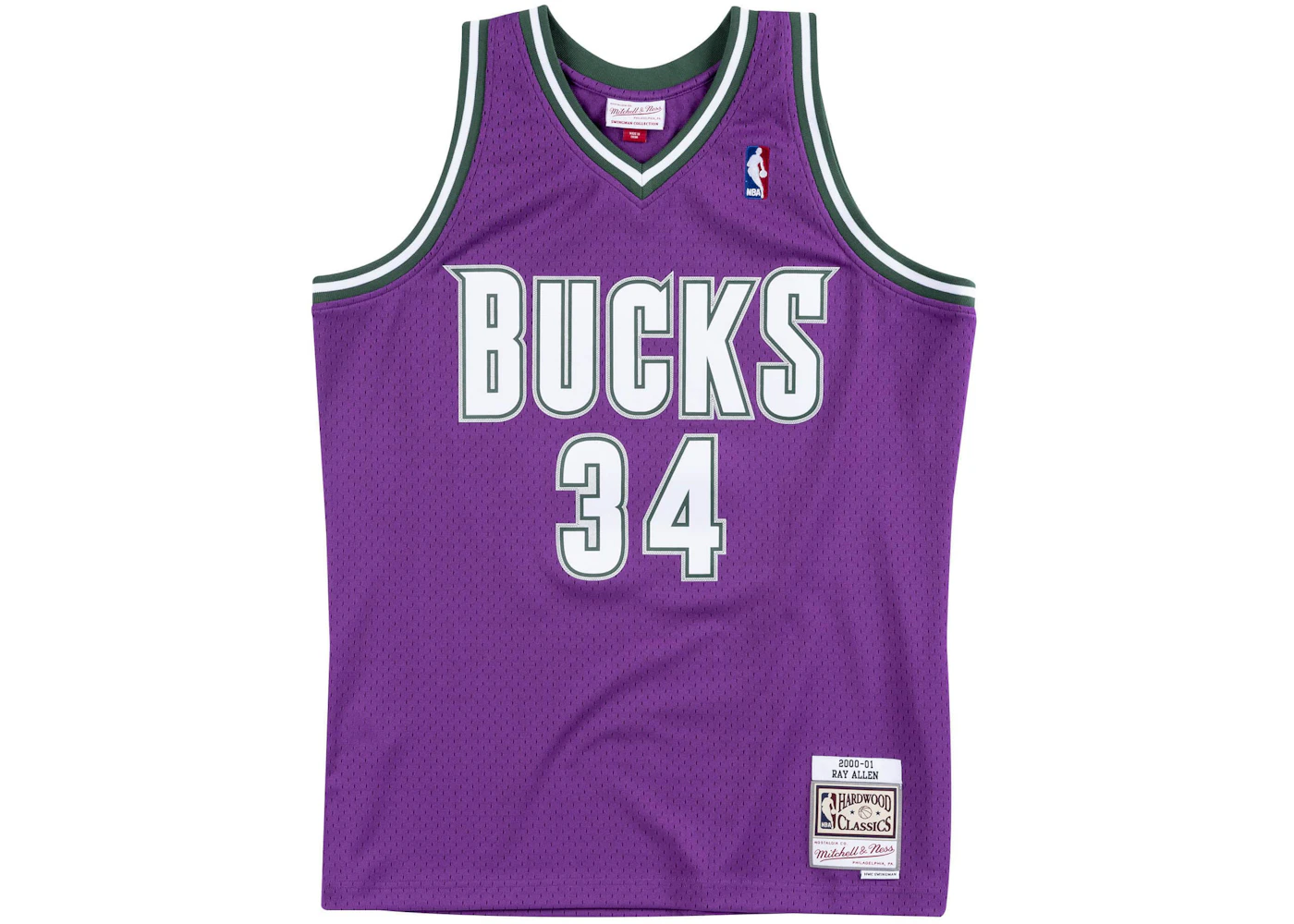 Mitchell & Ness Milwaukee Bucks Road 2000-01 Ray Allen Swingman Jersey Purple
