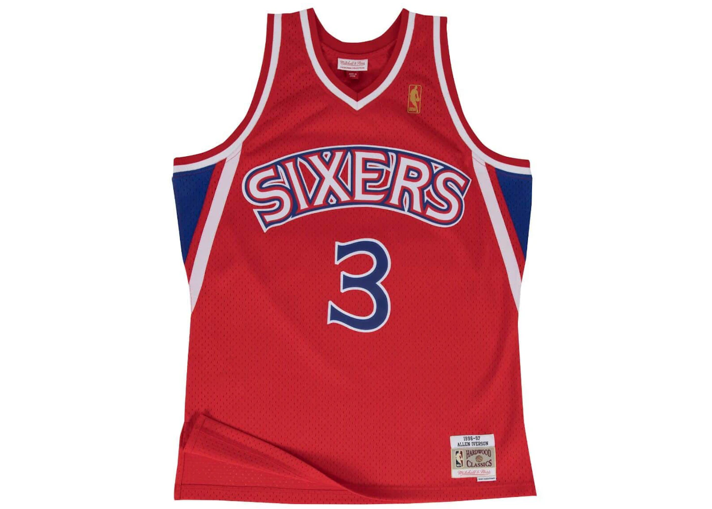 Mitchell & Ness Philadelphia 76ers Road 1996-97 Allen Iverson Swingman Jersey Scarlet