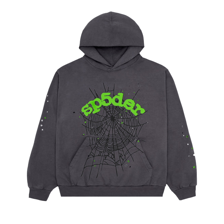 Sp5der Wait Web Hoodie 'Slate Grey'