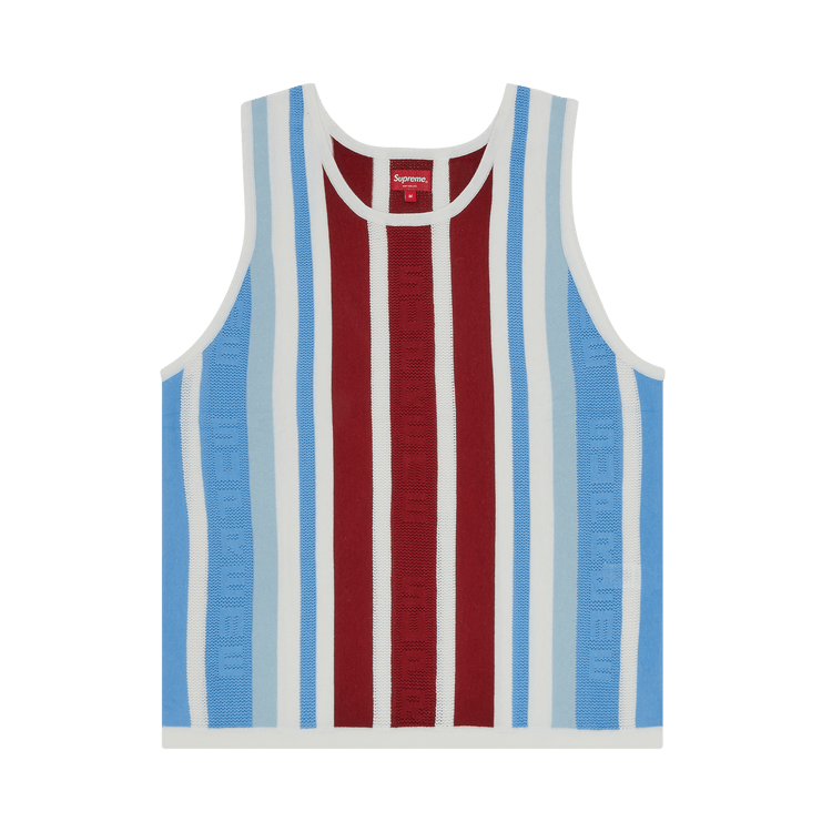 Supreme Knit Stripe Tank Top 'White'