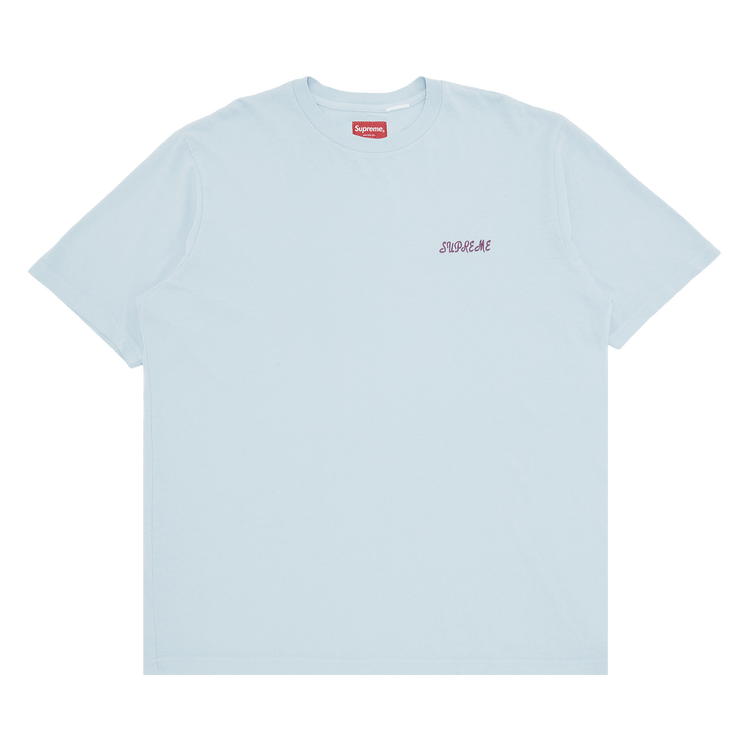Supreme Washed Script Short-Sleeve Top 'Light Blue'