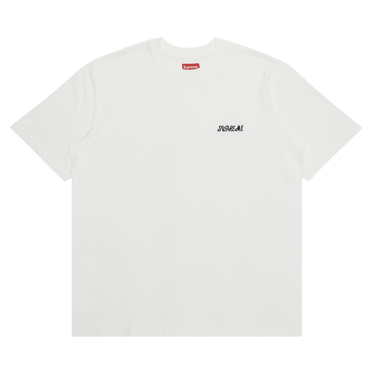 Supreme Washed Script Short-Sleeve Top 'White'