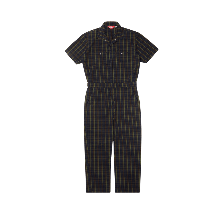 Supreme Short-Sleeve Coverall 'Navy Plaid'