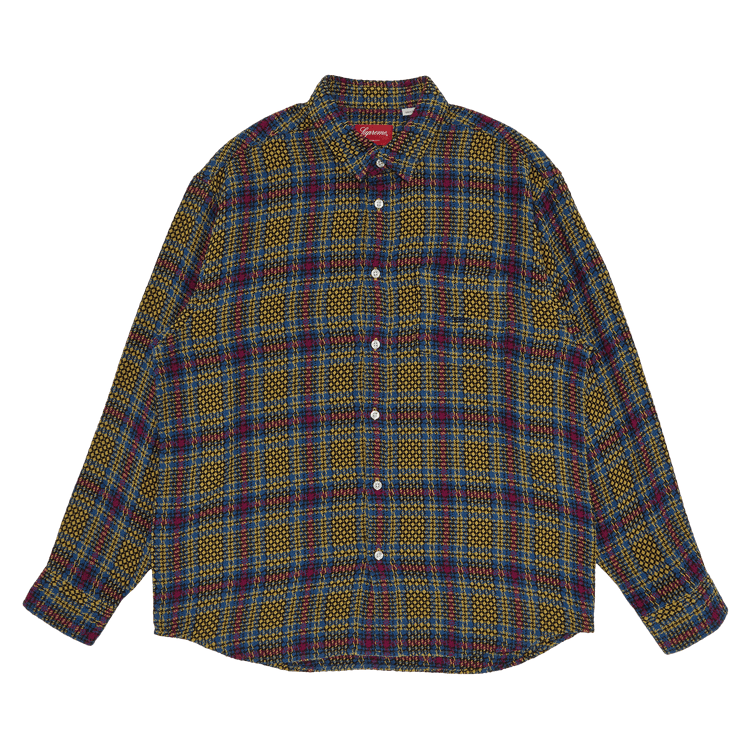 Supreme Basket Weave Plaid Shirt 'Yellow'