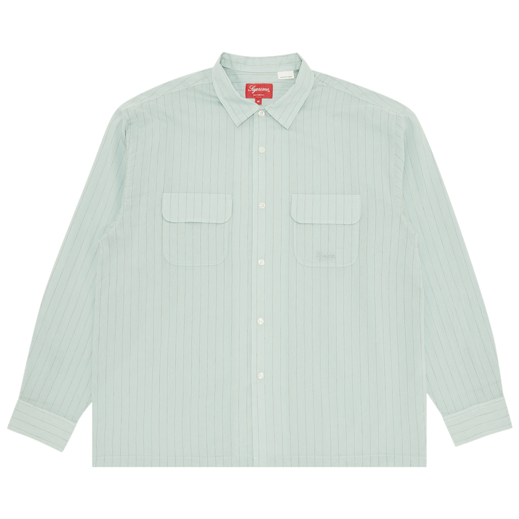 Supreme Pinstripe Linen Shirt 'Light Blue'