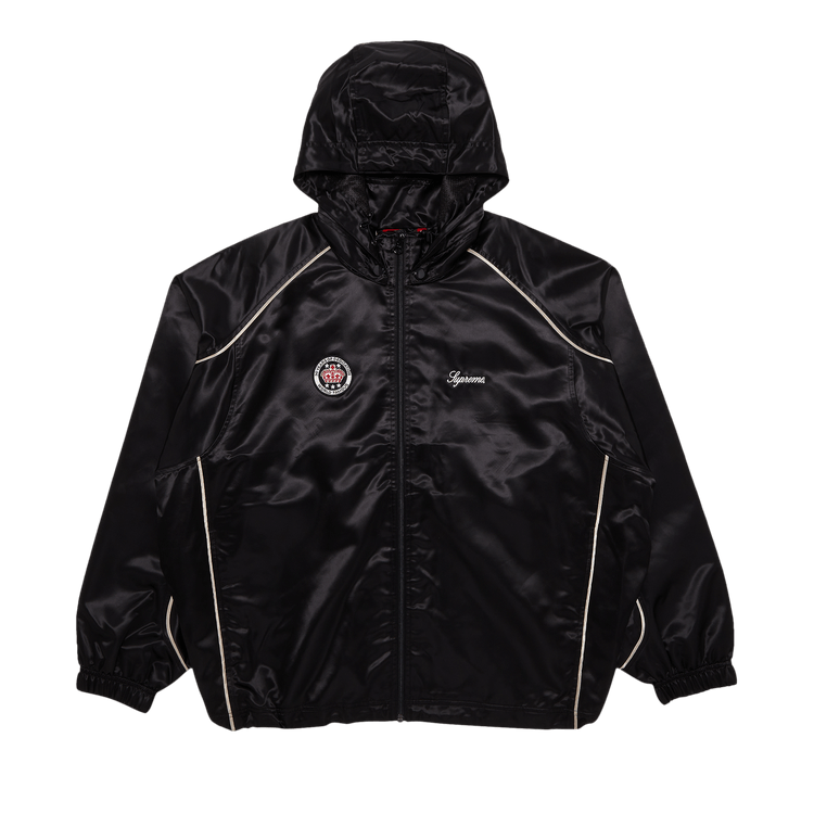 Supreme Satin Hooded Track Jacket 'Black'