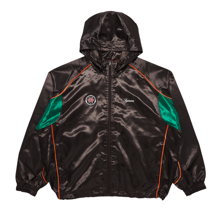 Supreme Satin Hooded Track Jacket 'Brown'