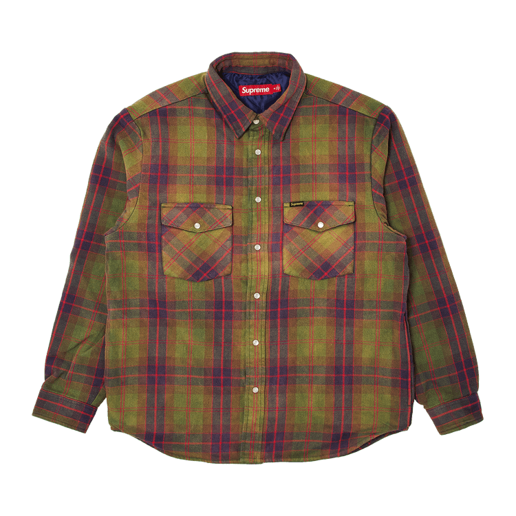 Supreme Quilted Flannel Snap Shirt 'Green'