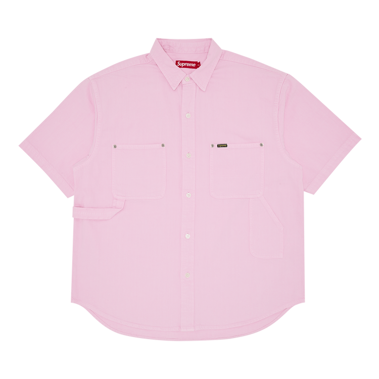 Supreme Loose Fit Short-Sleeve Denim Painter Shirt 'Pink'