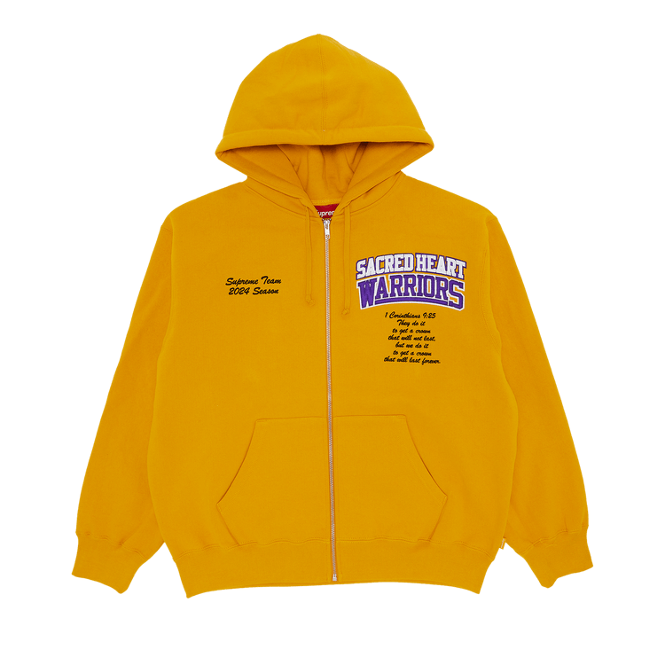 Supreme Salvation Zip Up Hooded Sweatshirt 'Gold'