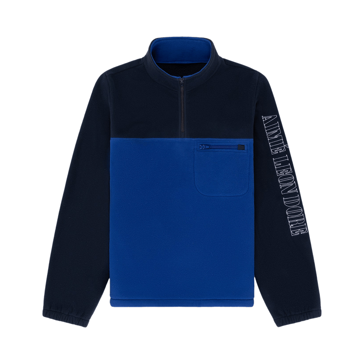 Aimé Leon Dore Colorblock Quarter Zip Fleece Pullover 'Navy Blazer'