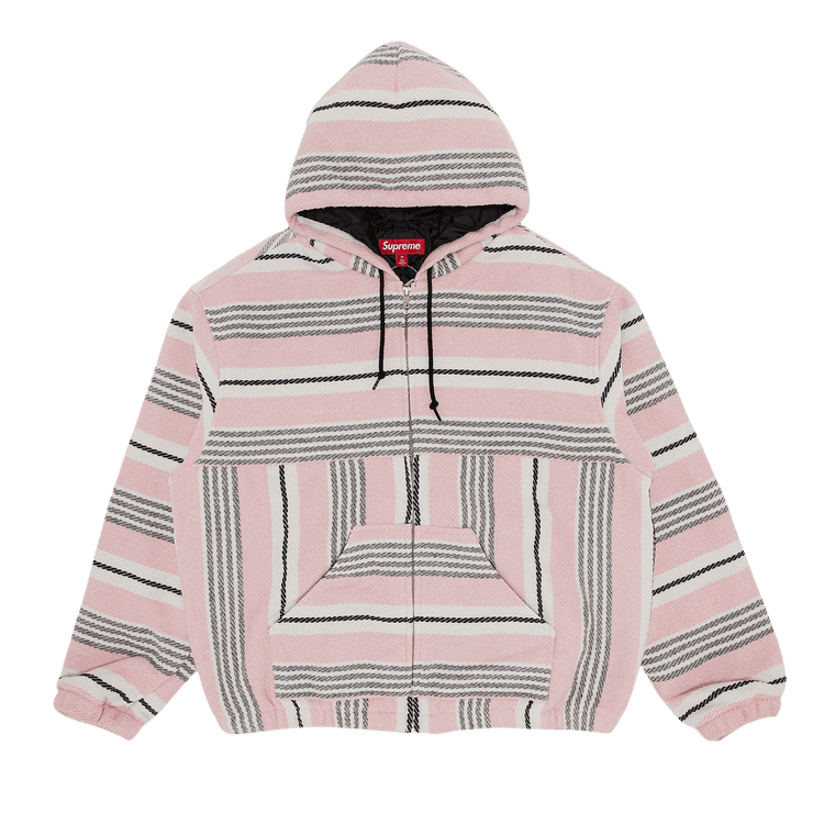 Supreme Woven Stripe Hooded Jacket 'Pink'