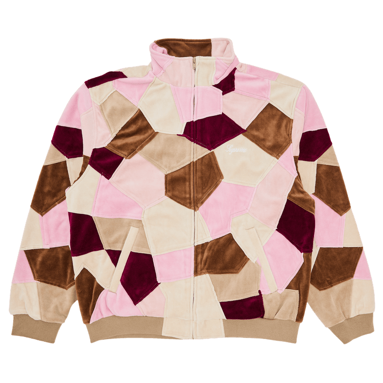 Supreme Patchwork Velour Track Jacket 'Tan'