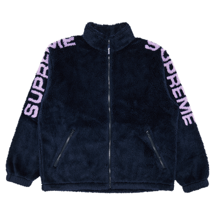 Supreme Shoulder Logo Fleece Jacket 'Navy'