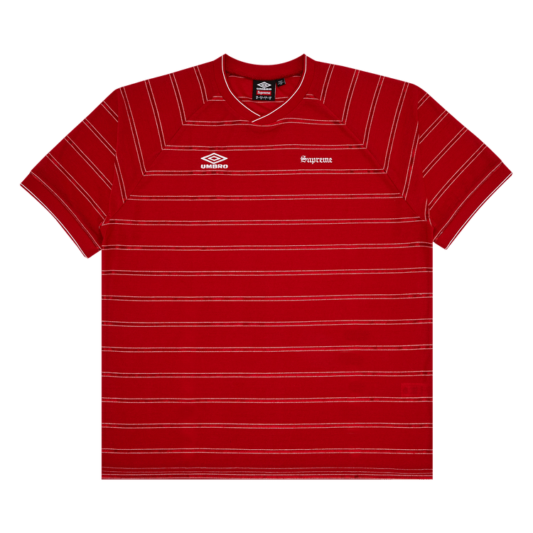 Supreme x Umbro Stripe Soccer Jersey 'Red'