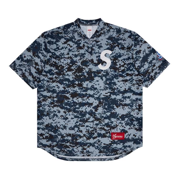 Supreme S Logo Baseball Henley 'Digi Camo'