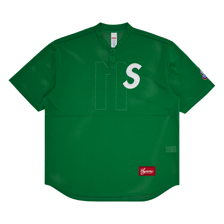 Supreme S Logo Baseball Henley 'Green'