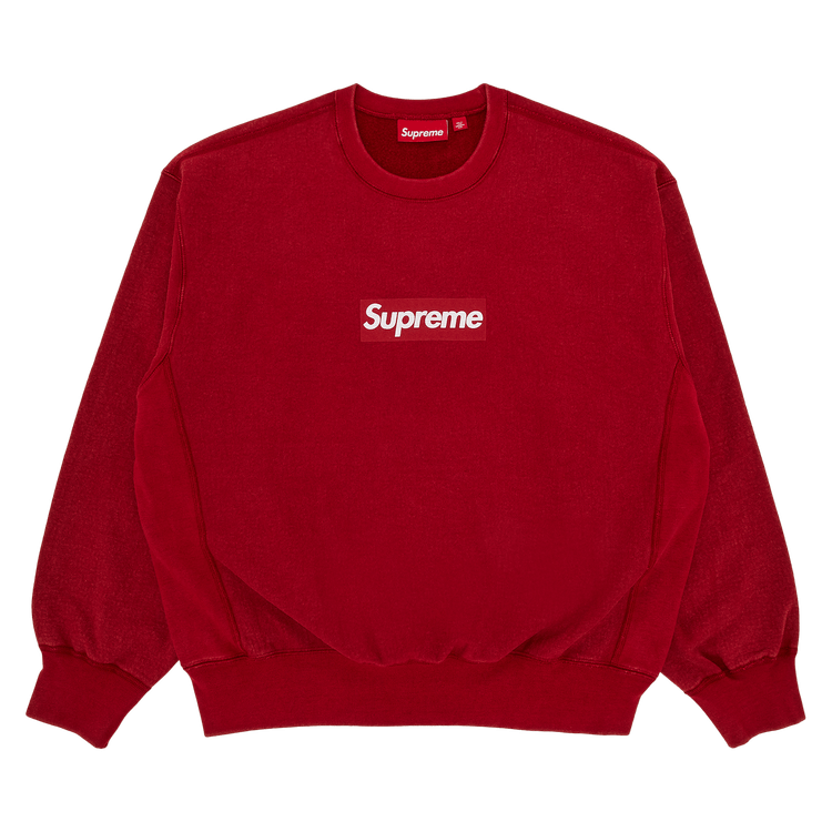 Supreme Washed Box Logo Crewneck 'Red'