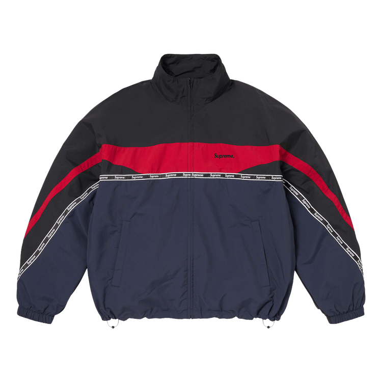 Supreme Logo Taping Track Jacket 'Navy'