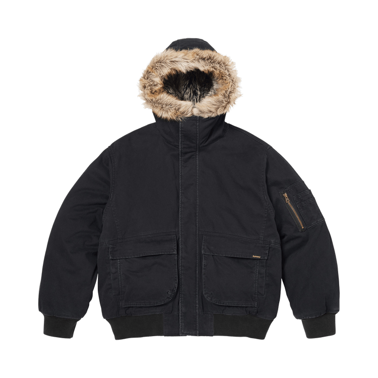 Supreme Reversible Faux Fur Hooded Work Jacket 'Black'