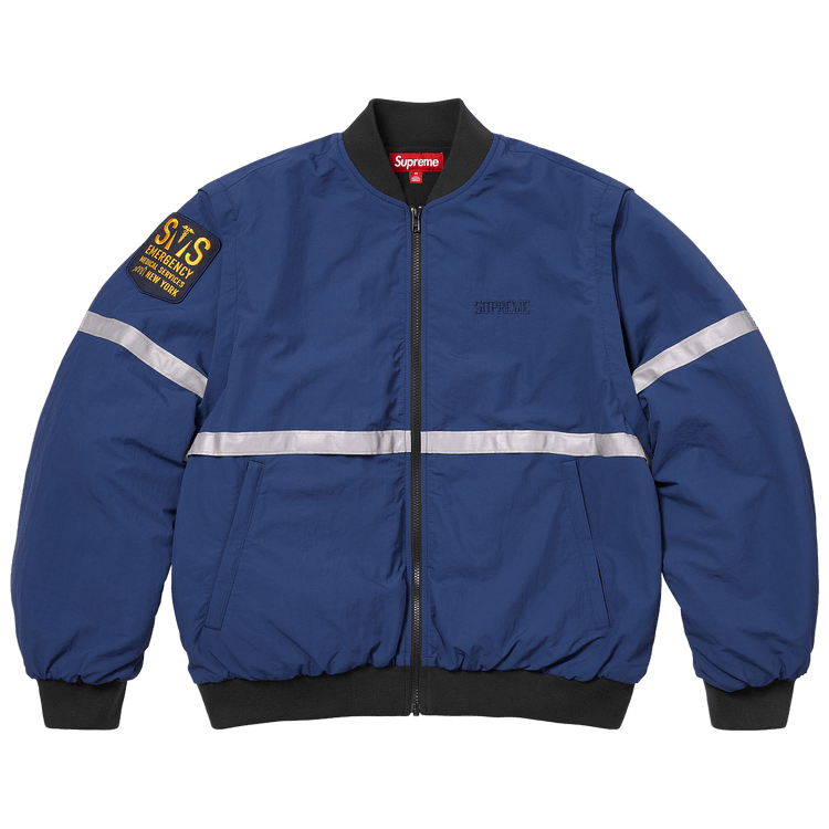 Supreme Zip-Off Sleeve Reflective Stripe Jacket 'Navy'