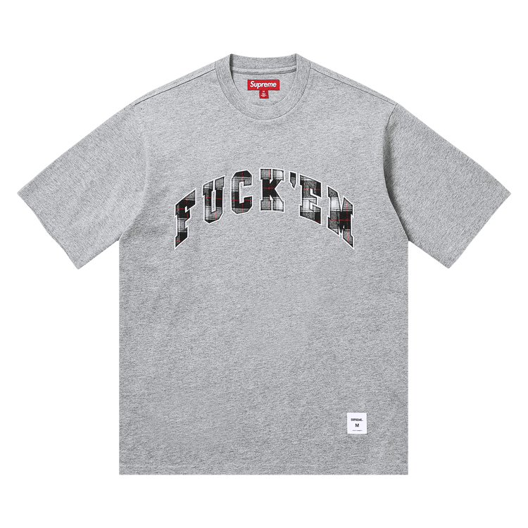 Supreme Fuck Em Plaid Short-Sleeve Top 'Heather Grey'
