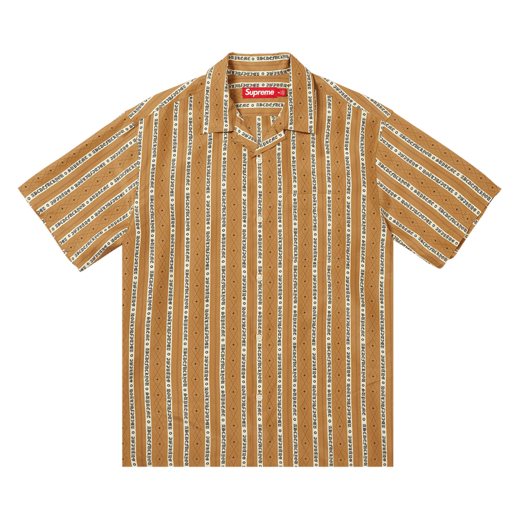 Supreme Old English Stripe Silk Short-Sleeve Shirt 'Gold'