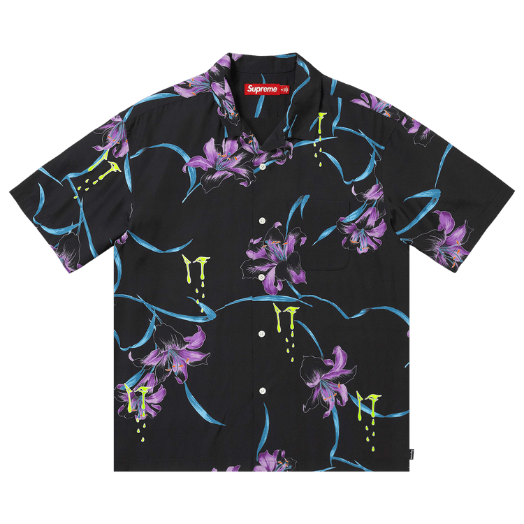 Supreme Aoi Lilies Short-Sleeve Shirt 'Black'