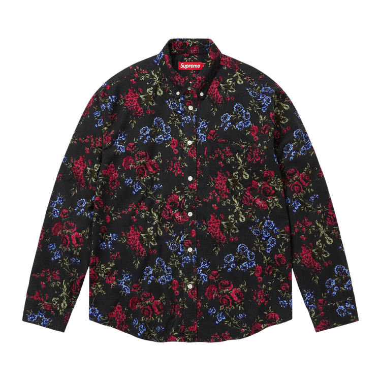 Supreme Floral Flannel Shirt 'Black'