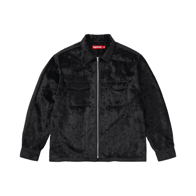 Supreme Faux Fur Zip Up Shirt 'Black'