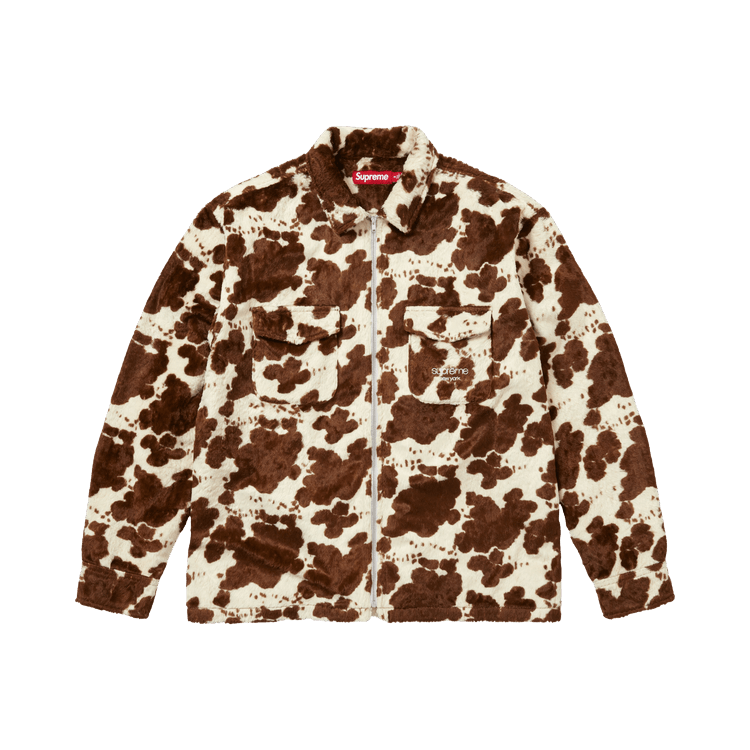 Supreme Faux Fur Zip Up Shirt 'Cow'