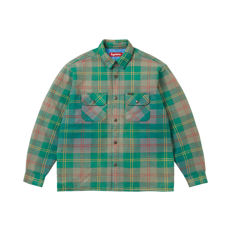 Supreme Quilted Lined Flannel Snap Shirt 'Green'