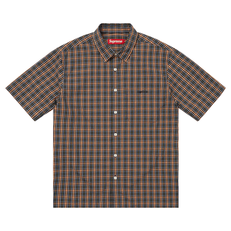 Supreme Mini Plaid Short-Sleeve Shirt 'Navy'