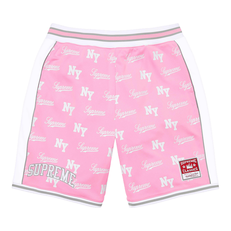Supreme x Mitchell & Ness Monogram Short 'Pink'