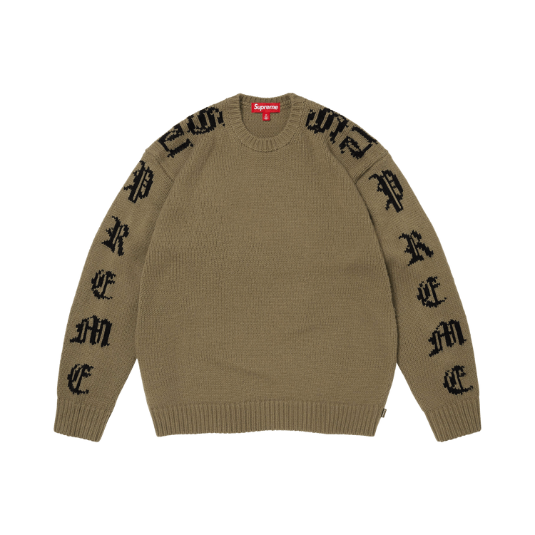 Supreme Old English Sleeves Sweater 'Olive'