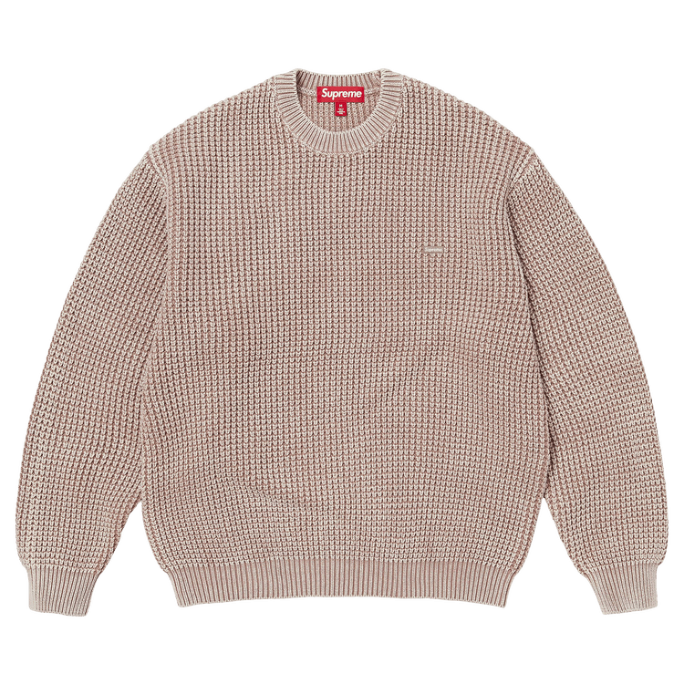 Supreme Washed Small Box Waffle Sweater 'Light Brown'