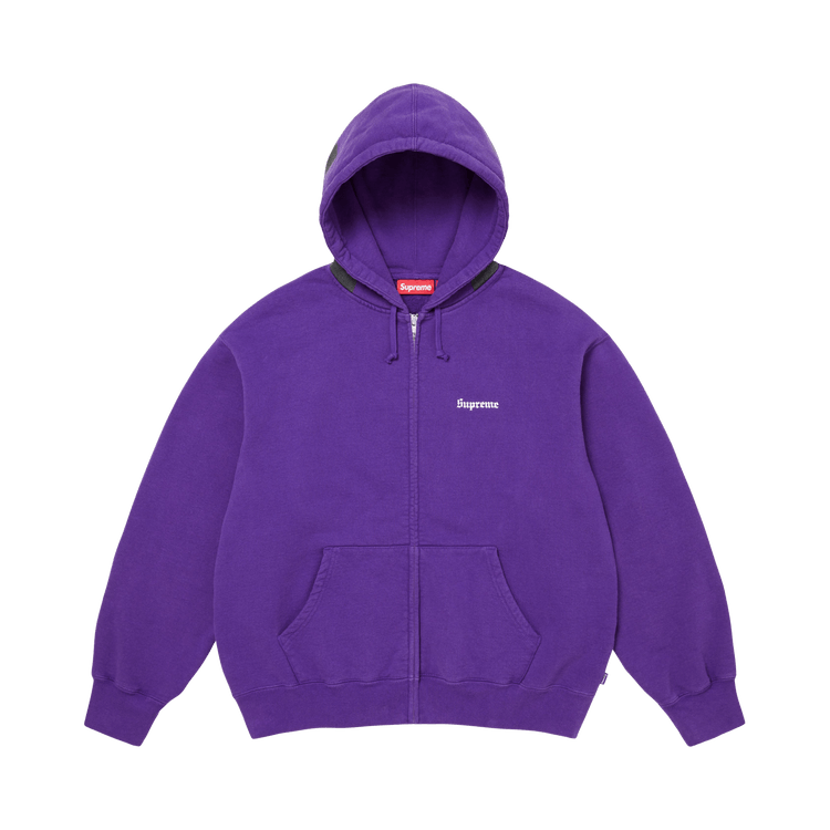 Supreme Paris Is Burning Zip Up Hooded Sweatshirt 'Purple'